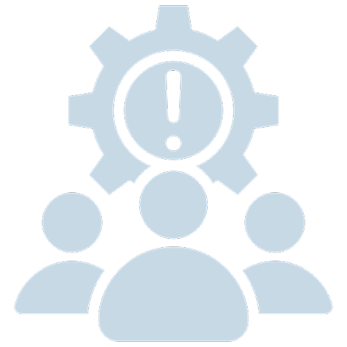 Icon of a group of people with a highlighted leader, indicating key person dependency.