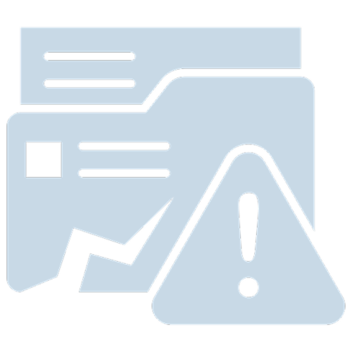 Document icon with a warning triangle, representing data loss risks.